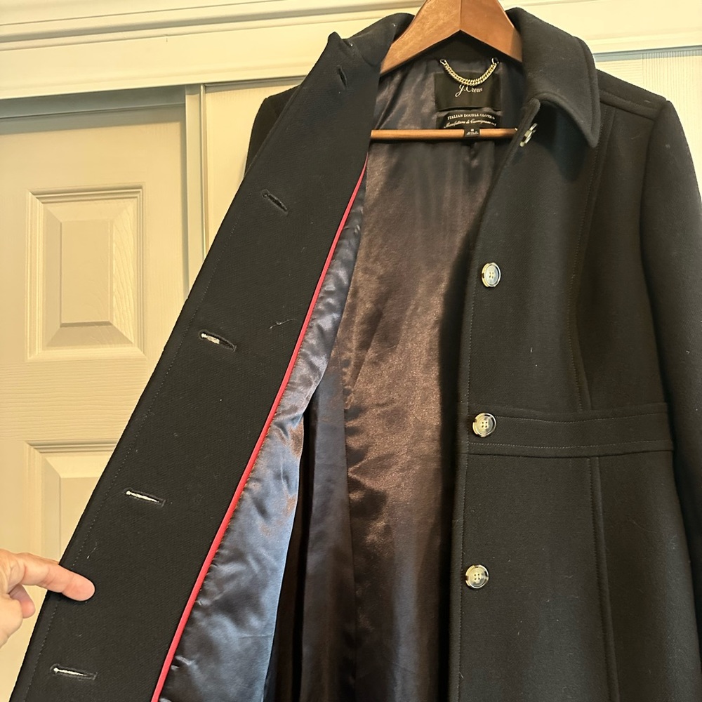 Nearly new JCrew wool Lady Day coat with Thinsulate. Chest measures 37 inches.